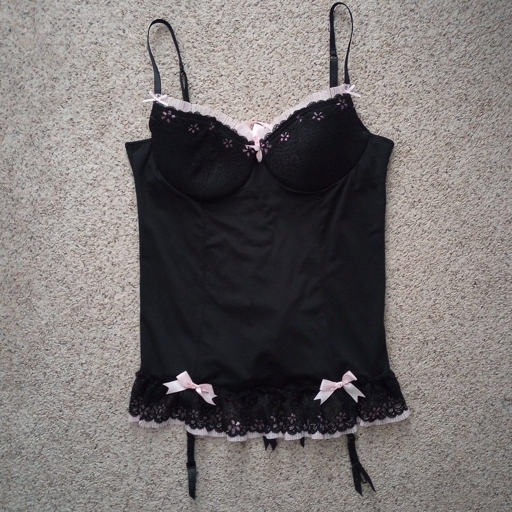 Victoria's Secret Black and Pink Lace Lingerie